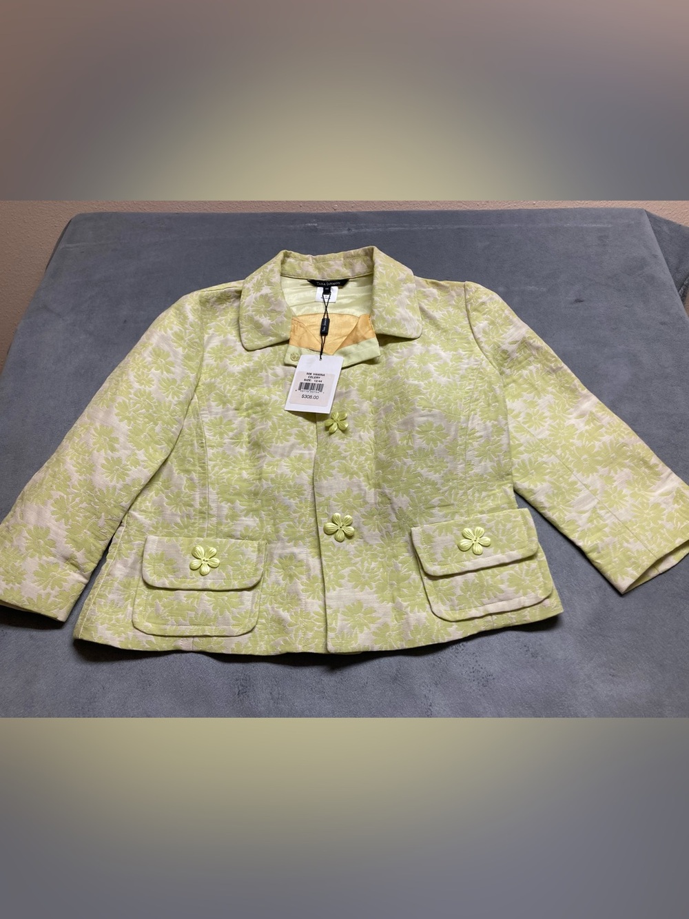 Tara Jarmon Vintage Women’s Suit 506 Vanina Celery 
Jacket 12/44
Skirt 8/40